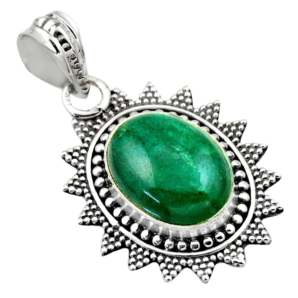 6.36cts natural green chrysocolla 925 sterling silver pendant jewelry r53141