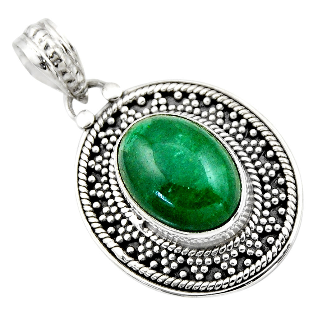 6.07cts natural green chrysocolla 925 sterling silver pendant jewelry r53142