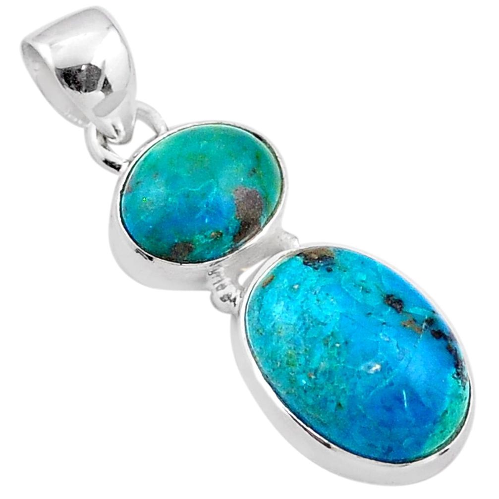 9.67cts natural green chrysocolla 925 sterling silver pendant jewelry t83520