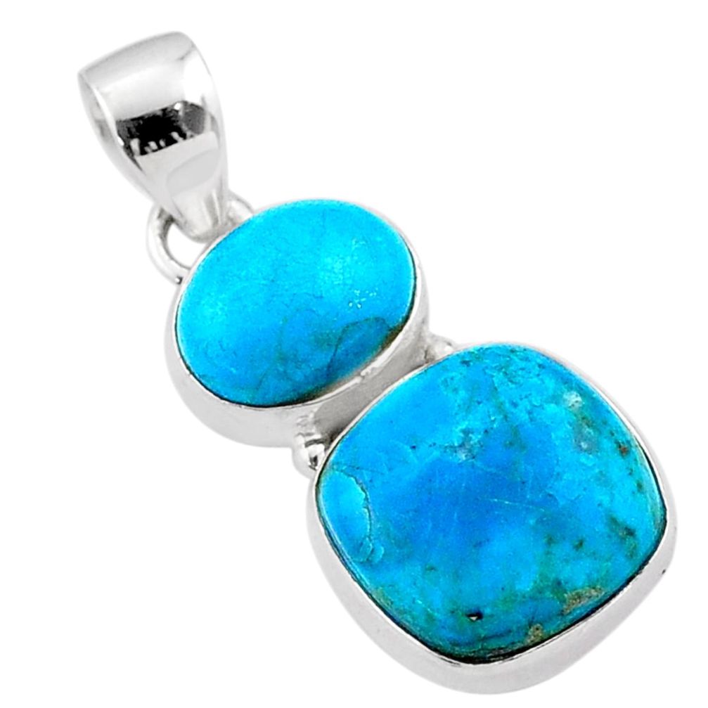 9.27cts natural green chrysocolla 925 sterling silver pendant jewelry t83521