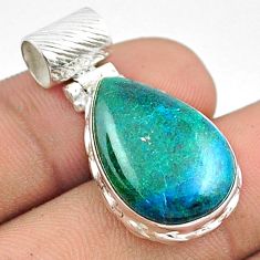 15.02cts natural green chrysocolla 925 sterling silver pendant jewelry u22339