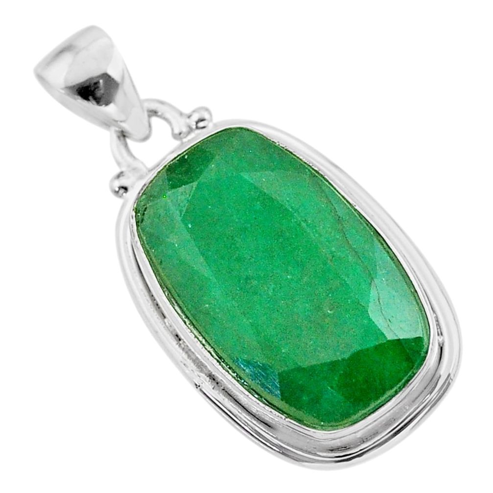 14.65cts natural green emerald 925 sterling silver pendant jewelry t47235