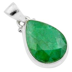11.73cts natural green emerald 925 sterling silver pendant jewelry t65276