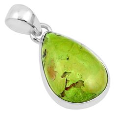9.65cts natural green Gaspeite pear 925 sterling silver pendant jewelry u12404