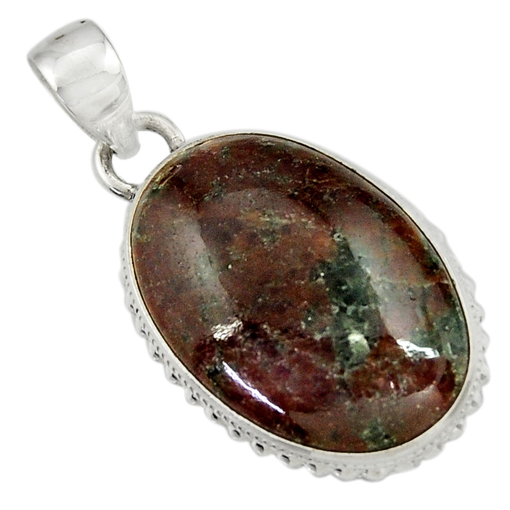  green grass garnet 925 sterling silver pendant jewelry d41567