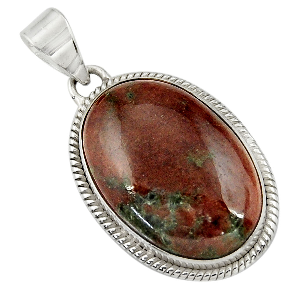 20.88cts natural green grass garnet 925 sterling silver pendant jewelry d41573