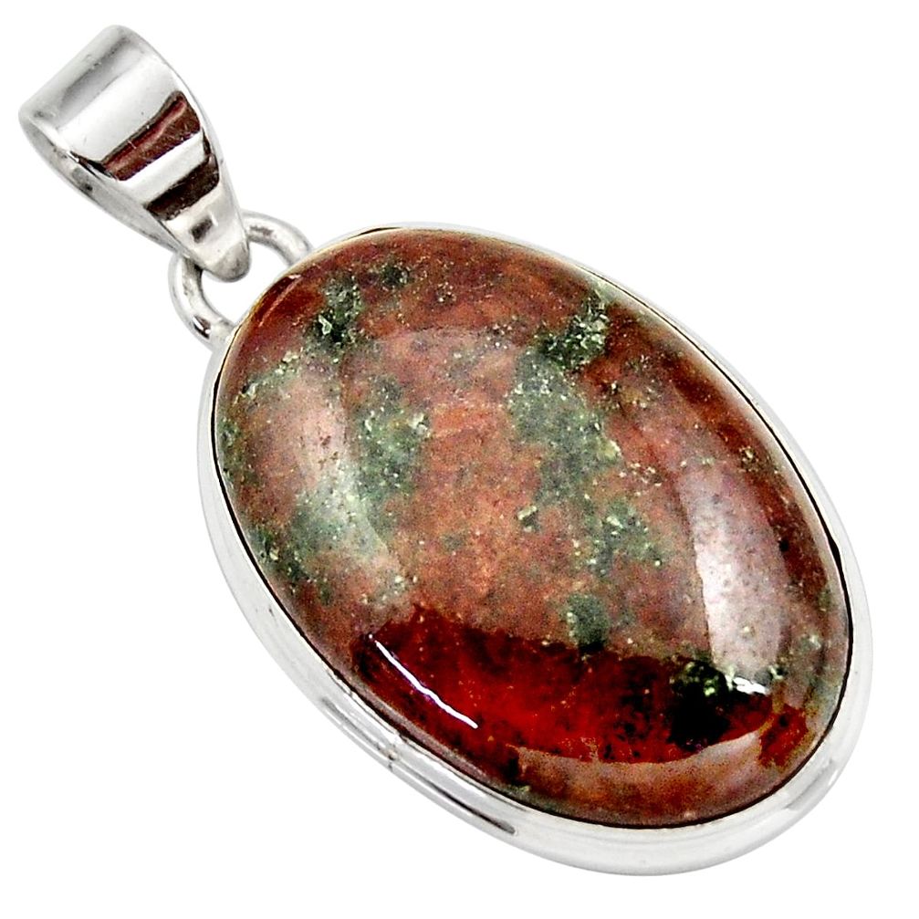 22.59cts natural green grass garnet 925 sterling silver pendant jewelry d42393