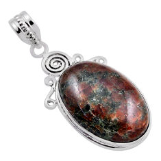 20.06cts natural green grass garnet 925 sterling silver pendant jewelry n23674