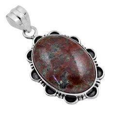 22.05cts natural green grass garnet 925 sterling silver pendant jewelry n23681