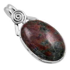 19.34cts natural green grass garnet 925 sterling silver pendant jewelry n23682