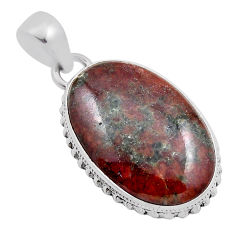 18.94cts natural green grass garnet 925 sterling silver pendant jewelry n24990