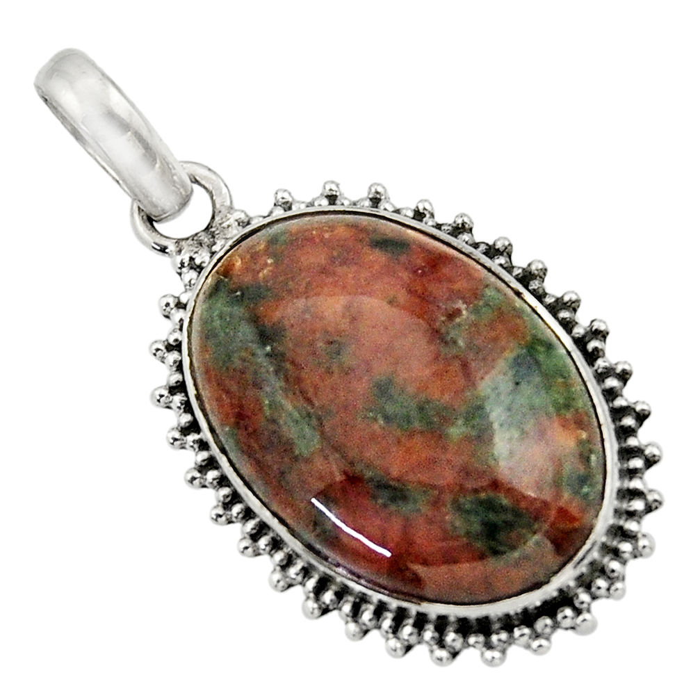 19.50cts natural green grass garnet 925 sterling silver pendant jewelry r31924