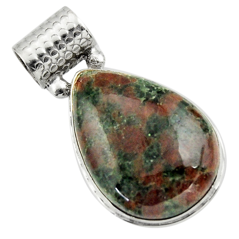 26.16cts natural green grass garnet 925 sterling silver pendant jewelry r31926