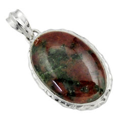 24.38cts natural green grass garnet 925 sterling silver pendant jewelry r31934