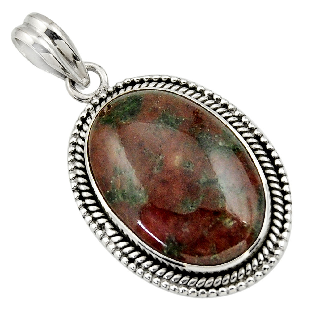 21.67cts natural green grass garnet 925 sterling silver pendant jewelry r31935