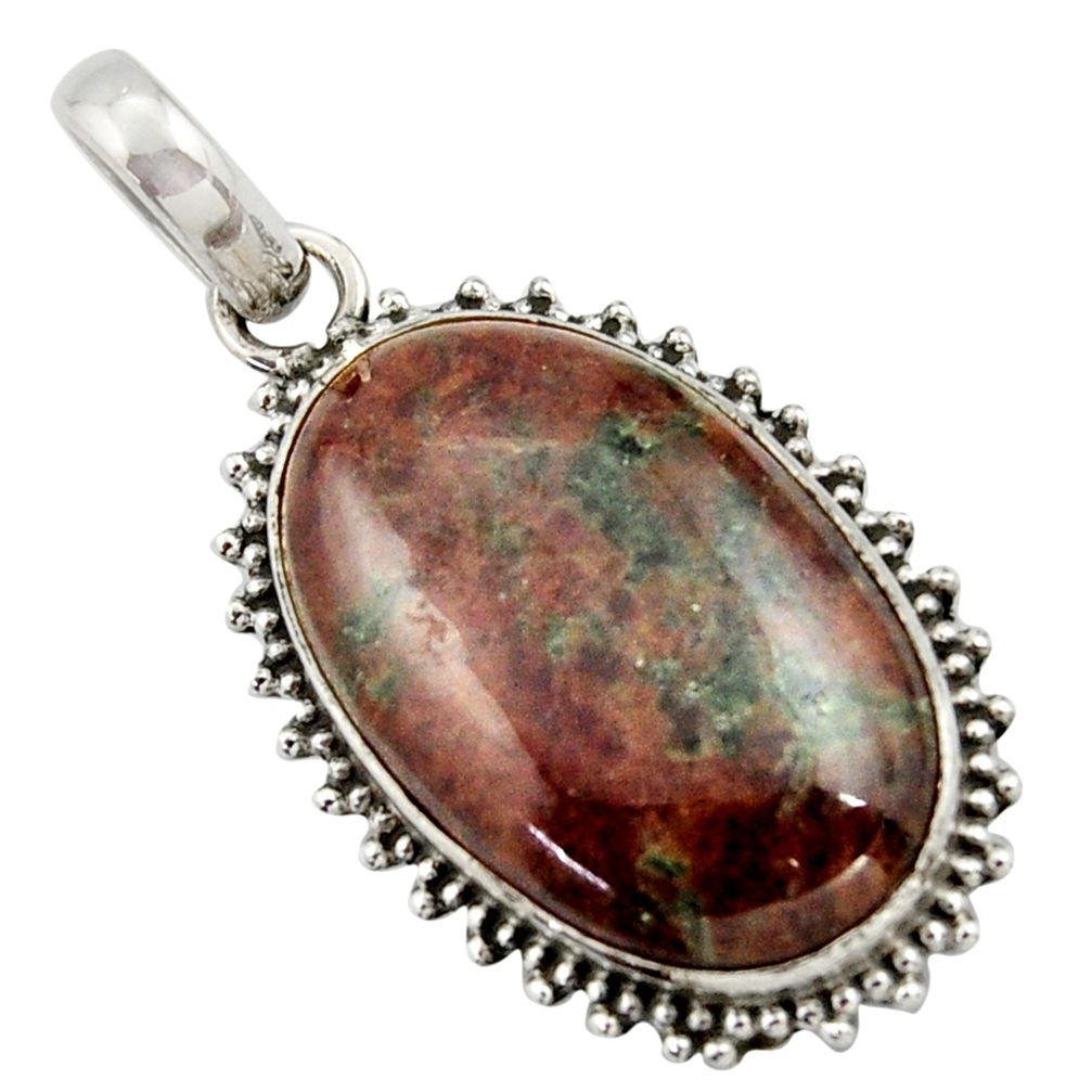 19.72cts natural green grass garnet 925 sterling silver pendant jewelry r41681