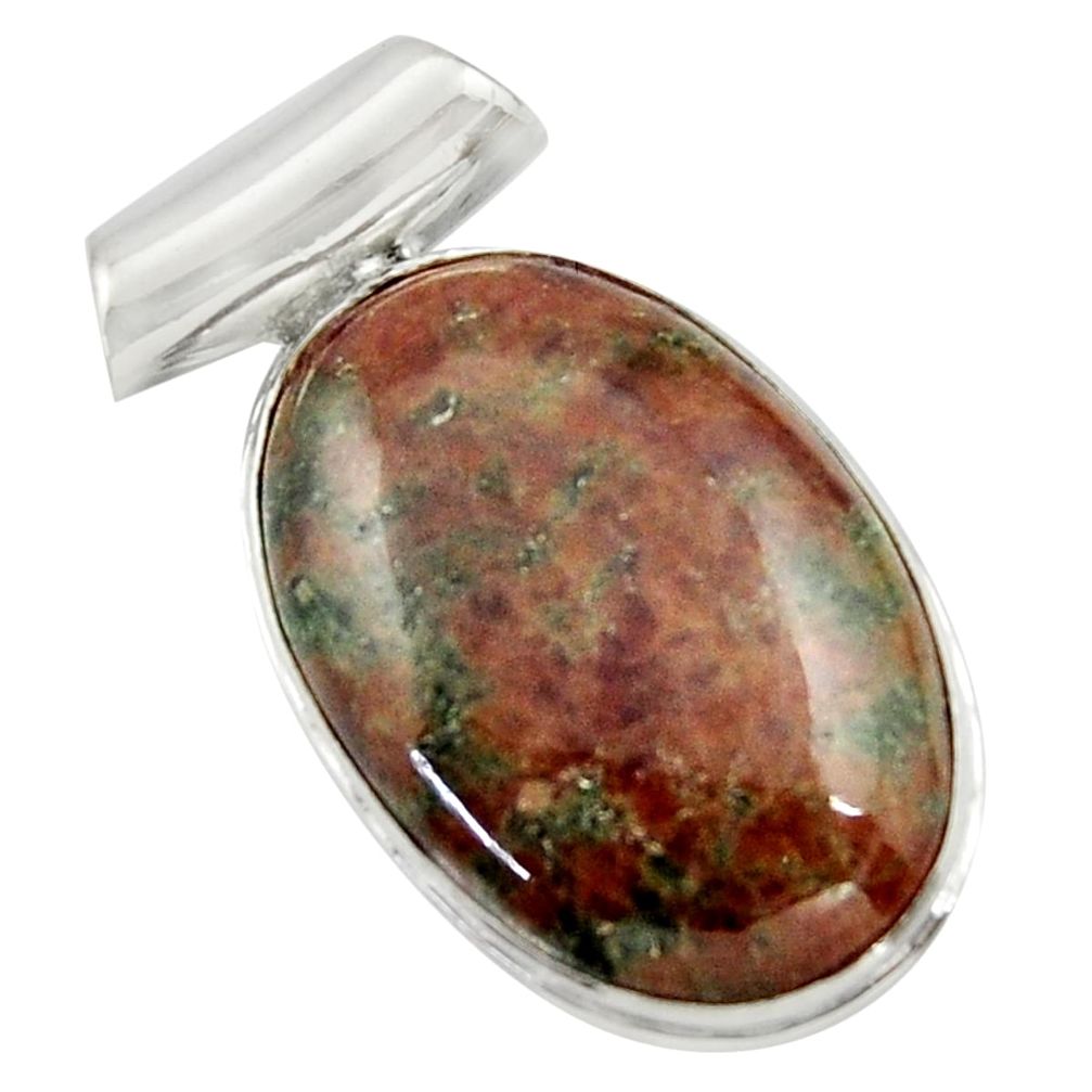 18.68cts natural green grass garnet 925 sterling silver pendant jewelry r41682