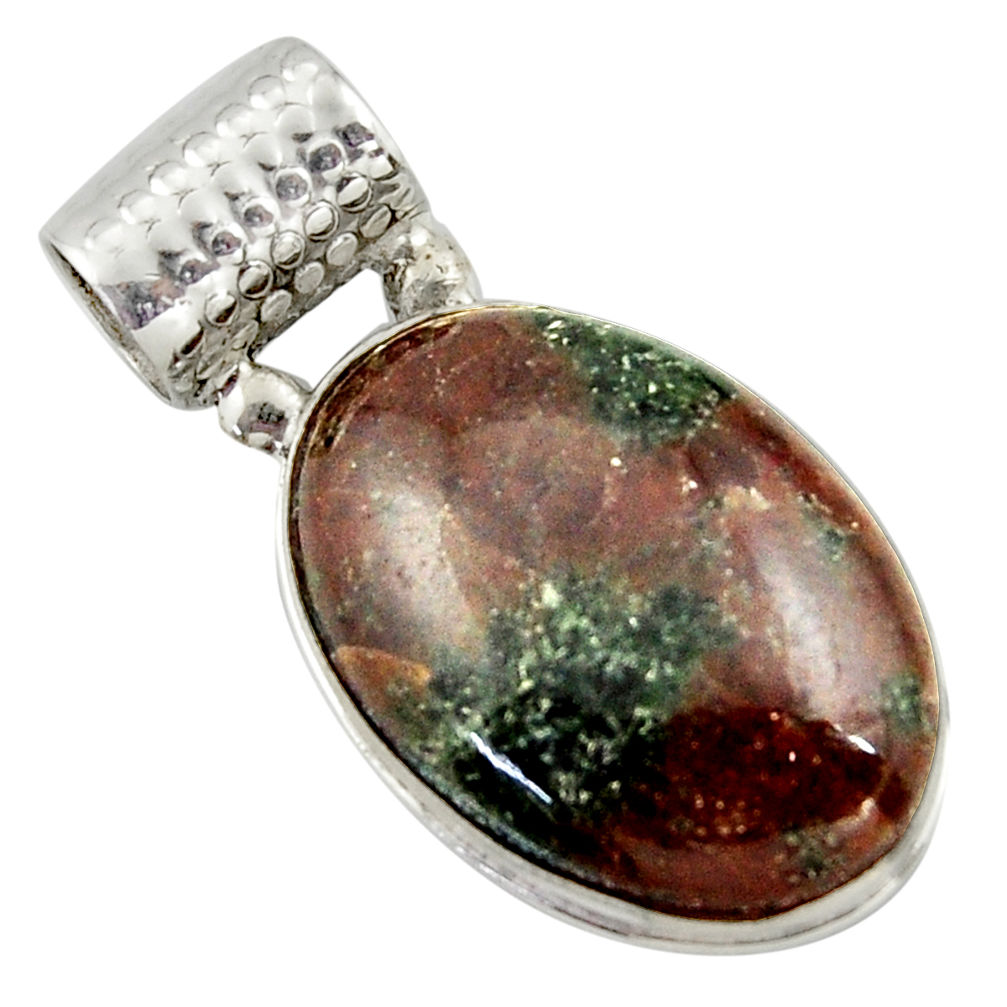 19.72cts natural green grass garnet 925 sterling silver pendant jewelry r41685