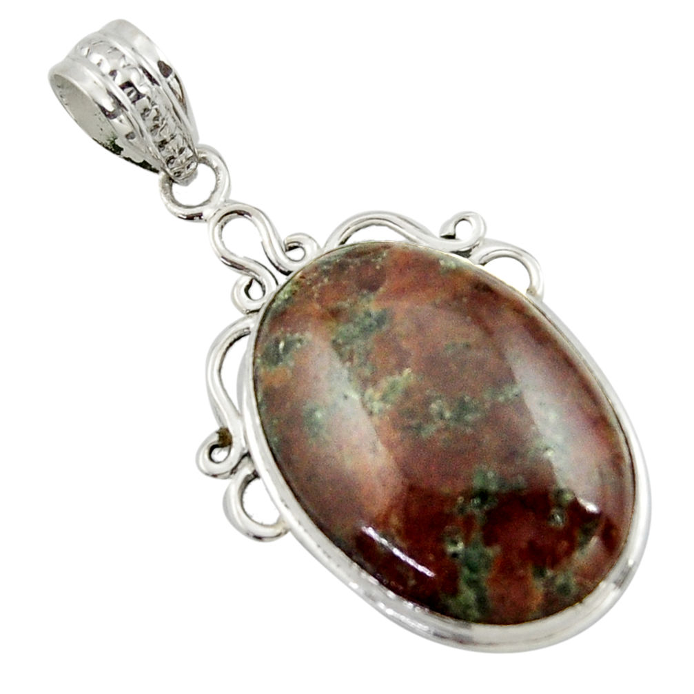 19.23cts natural green grass garnet 925 sterling silver pendant jewelry r41686