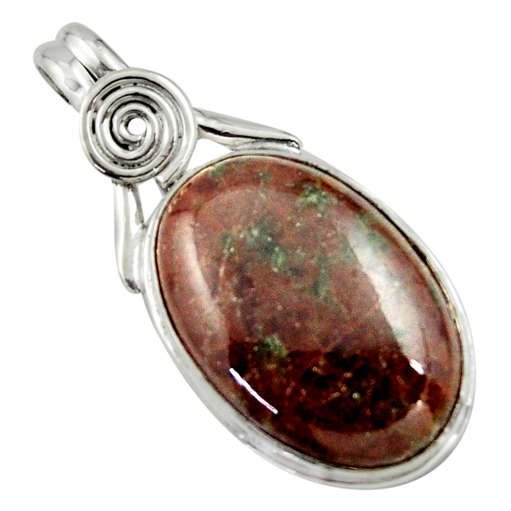 19.65cts natural green grass garnet 925 sterling silver pendant jewelry r41687