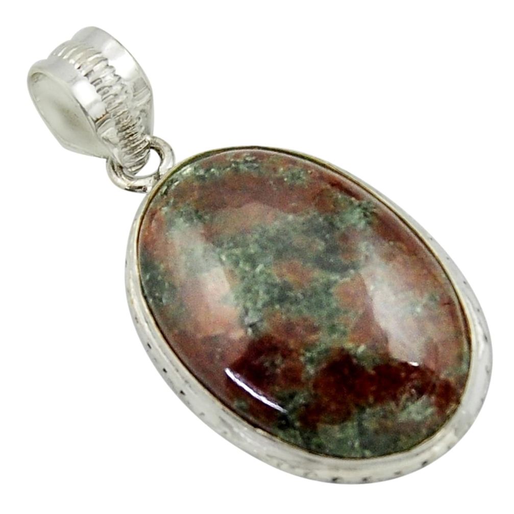 18.23cts natural green grass garnet 925 sterling silver pendant jewelry r41690