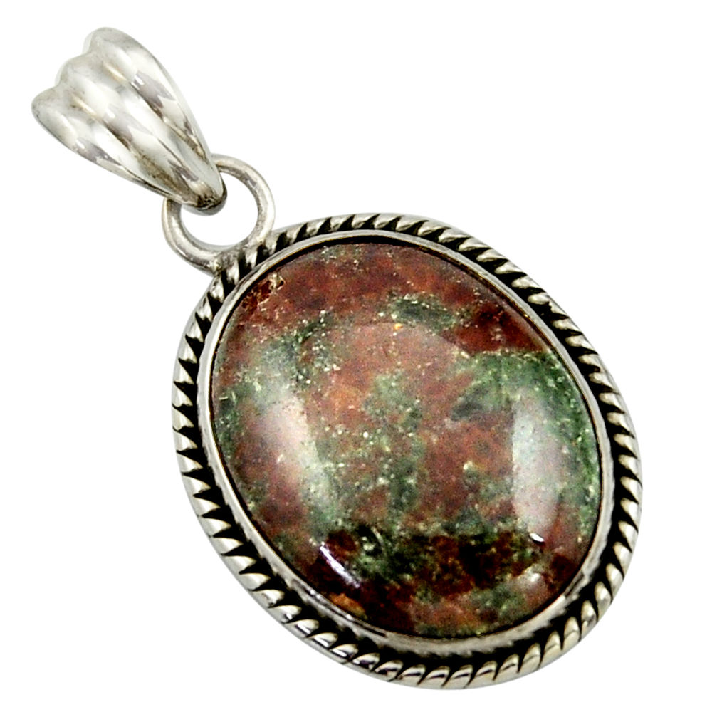 19.72cts natural green grass garnet 925 sterling silver pendant jewelry r41693