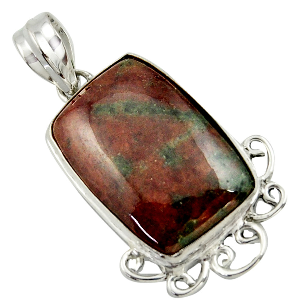 19.72cts natural green grass garnet 925 sterling silver pendant jewelry r41695