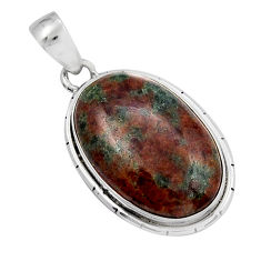 18.86cts natural green grass garnet 925 sterling silver pendant jewelry y21657