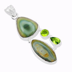 20.40cts natural green imperial jasper fancy peridot 925 silver pendant y21534