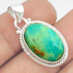 9.37cts natural green kingman turquoise 925 sterling silver pendant u28242