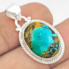 8.38cts natural green kingman turquoise 925 sterling silver pendant u28246