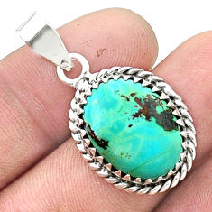 11.30cts natural green kingman turquoise 925 sterling silver pendant u40677