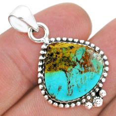 9.23cts natural green kingman turquoise 925 sterling silver pendant u80109