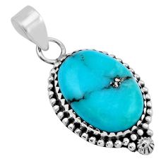 12.45cts natural green kingman turquoise oval 925 sterling silver pendant y32310