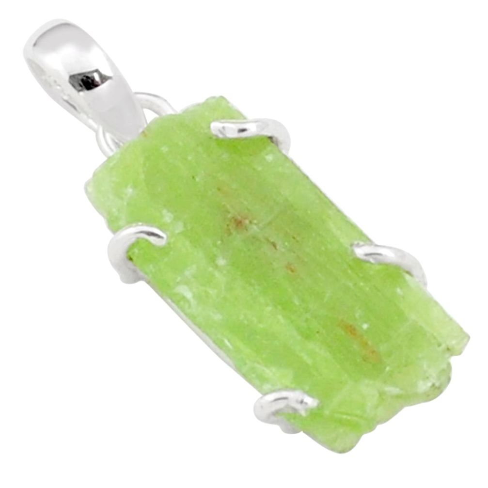 10.60cts natural green kyanite rough 925 sterling silver pendant jewelry t79125