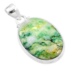 17.57cts natural green mariposite 925 sterling silver pendant jewelry t18481