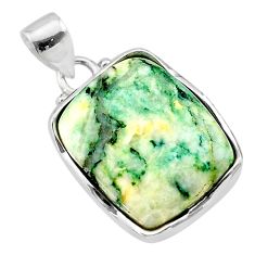 17.95cts natural green mariposite 925 sterling silver pendant jewelry t22689