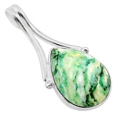 15.55cts natural green mariposite 925 sterling silver pendant jewelry t22713