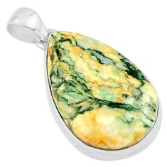18.70cts natural green mariposite 925 sterling silver pendant jewelry u21201