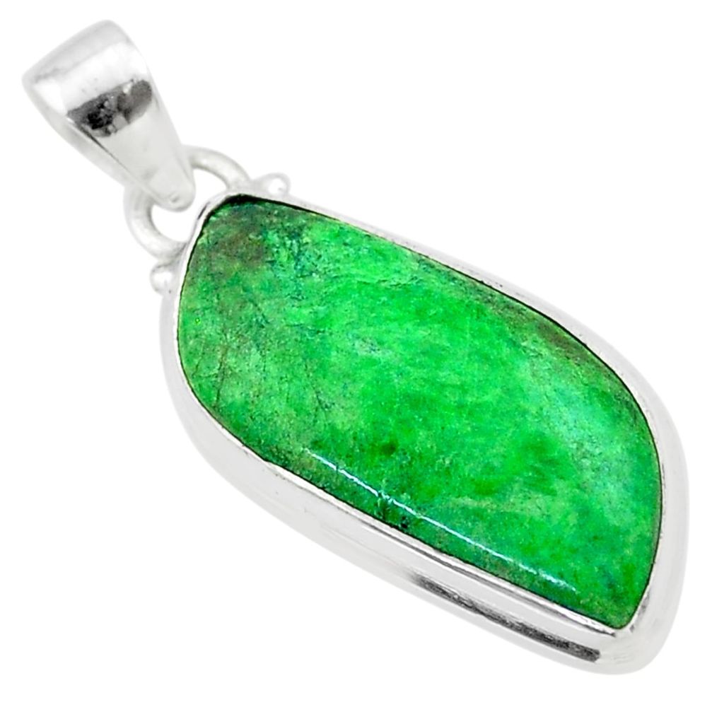 13.61cts natural green maw sit sit 925 sterling silver pendant jewelry t54698