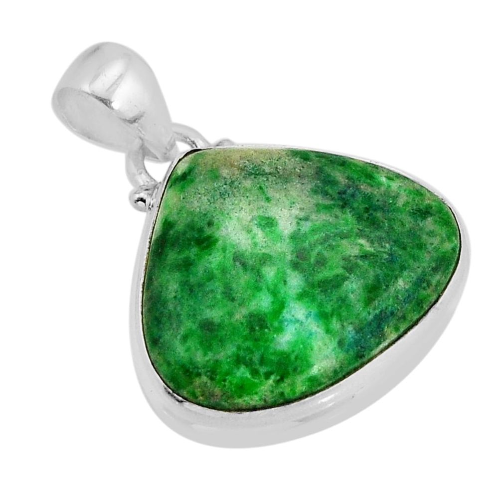 15.89cts natural green maw sit sit 925 sterling silver pendant jewelry y71306