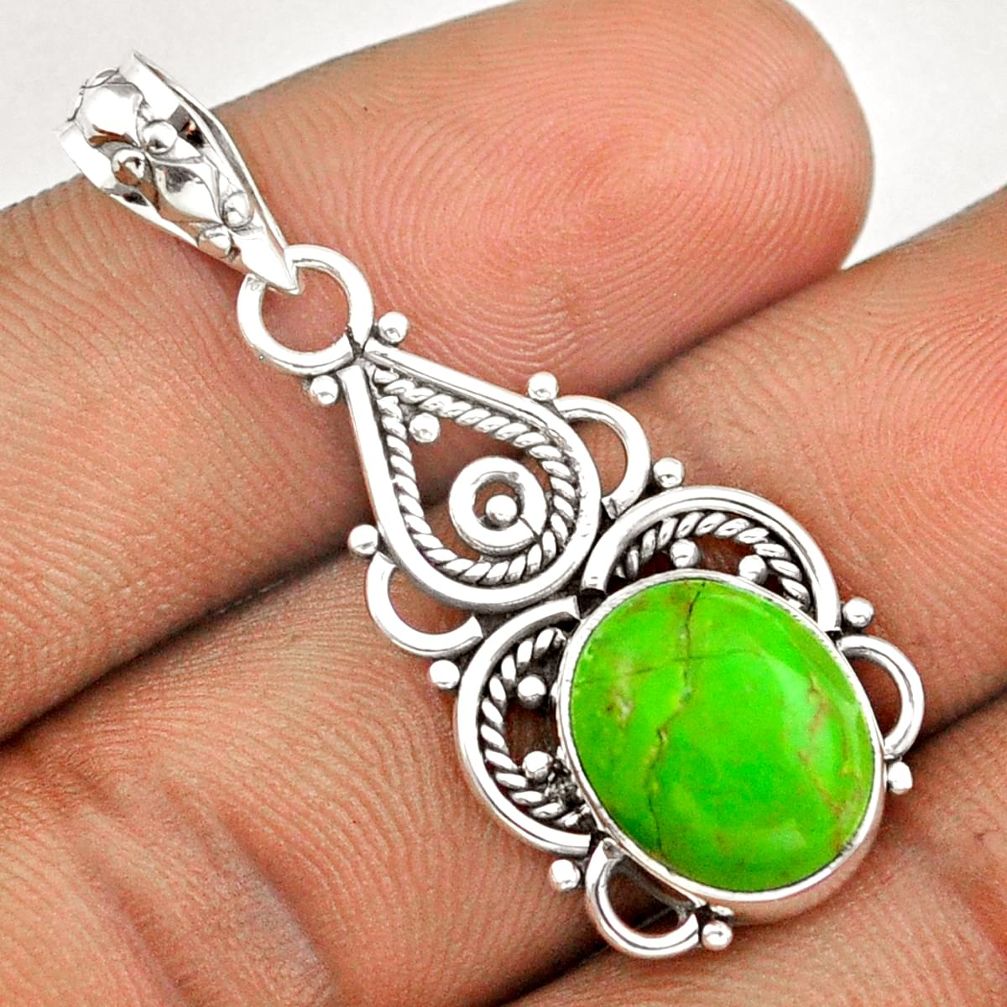 green mojave turquoise 925 sterling silver pendant jewelry u7921