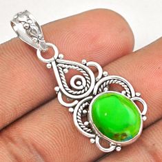 Clearance Sale- 4.97cts natural green mojave turquoise 925 sterling silver pendant jewelry u7923