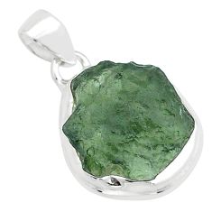 Clearance Sale- 7.64cts natural green moldavite (genuine czech) 925 silver pendant u60002
