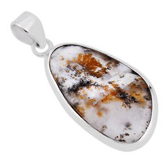 15.16cts natural green moss agate 925 sterling silver pendant jewelry n32090