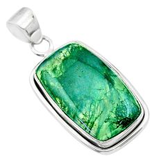 15.65cts natural green moss agate 925 sterling silver pendant jewelry t53596