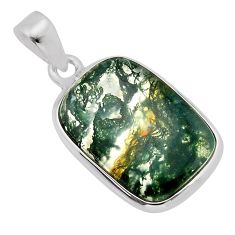 10.22cts natural green moss agate 925 sterling silver pendant jewelry y79464