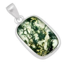 10.22cts natural green moss agate 925 sterling silver pendant jewelry y79465