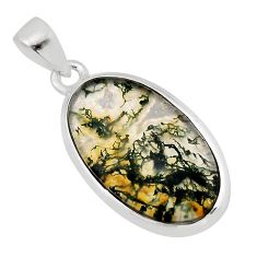 10.97cts natural green moss agate 925 sterling silver pendant jewelry y79469