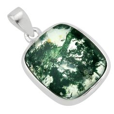12.14cts natural green moss agate 925 sterling silver pendant jewelry y79470